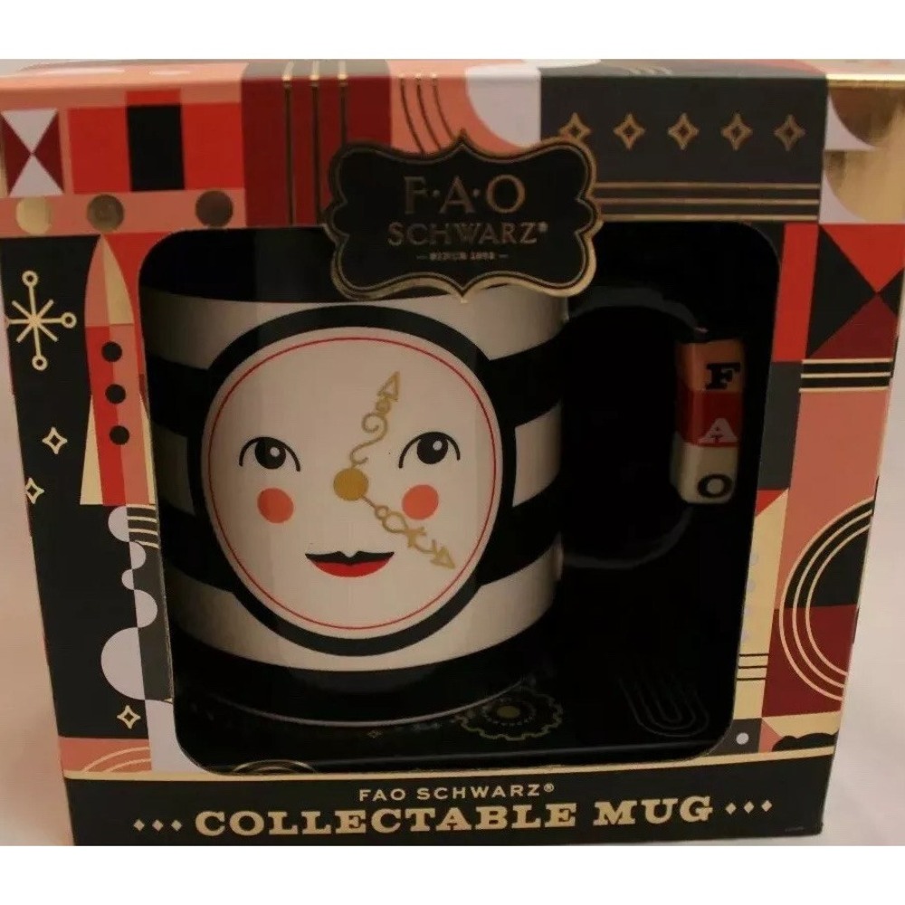 Coffee Mug FAO Schwarz Collectable Clock Ceramic New In Box